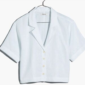 Madewell Resort Linen Crop Shirt